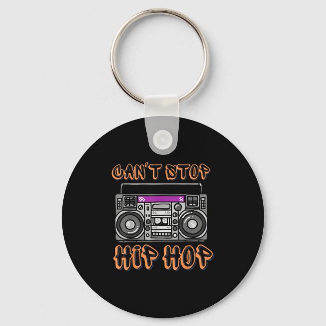 Vintage 80's Can't Stop Hip Hop Boombox  Nyckelring (Framsida)