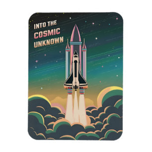 Vintage 80s Graphic LoFi Retrowave Space Shuttle Magnet