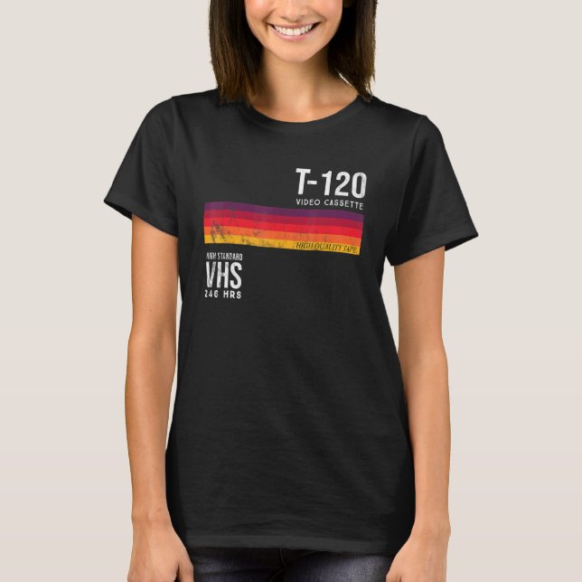 Vintage 80s videokassettband Vhs T Shirt (Framsida)