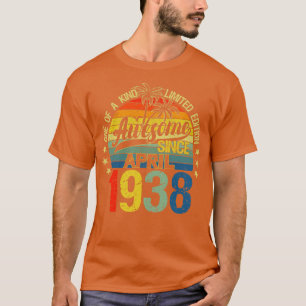 Vintage 84 år gammal april 1938 Dekoration 84:e B T Shirt