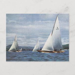 Vintage 8-meterjakter utanför Isle of Wight Vykort