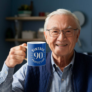 Vintage 90 åldras till perfekt 90:e gåvor kaffemugg