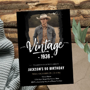 Vintage 90-årsdag inbjudningar