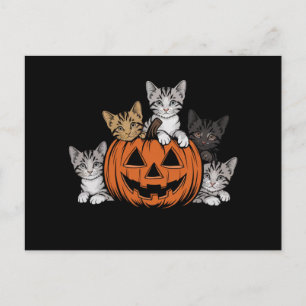 Vintage 90-tal Katt Halloween Retro Skräckig Säson Vykort