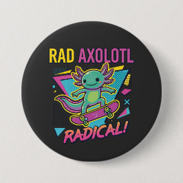 Vintage 90-tal stil Axolotl Skateboard Rad neon Knapp