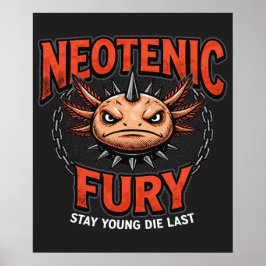 Vintage 90-tal stil Axolotl Skateboard Rad neon Poster