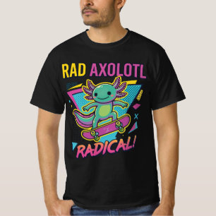 Vintage 90-tal stil Axolotl Skateboard Rad neon T Shirt