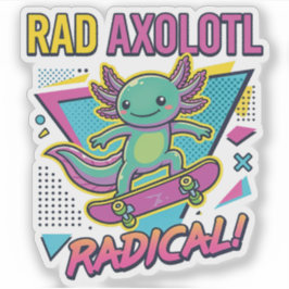 Vintage 90-talets Axolotl Skateboard Radikal neote Klistermärken