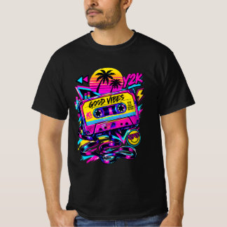 Vintage 90s Retro Cassette Cosmic Sci-Fi Graphic T Shirt