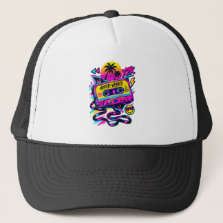 Vintage 90s Retro Cassette Neon Cyberpunk Trucker Keps