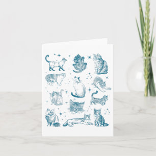 Vintage 90s Tattoo Katt Retro Kattunge Natur Katt Kort