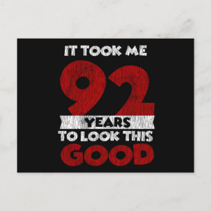 Vintage 92 år gammal rolig 92-årspresent vykort