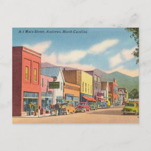 Vintage A-1 Mainstreet, Andrews, North Carolina Vykort