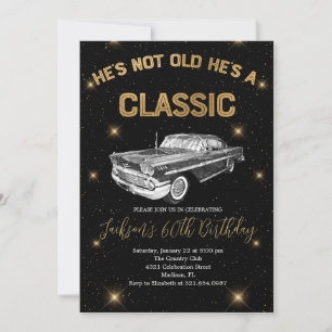 Vintage a Classic Car Birthday Firande Party Inbjudningar