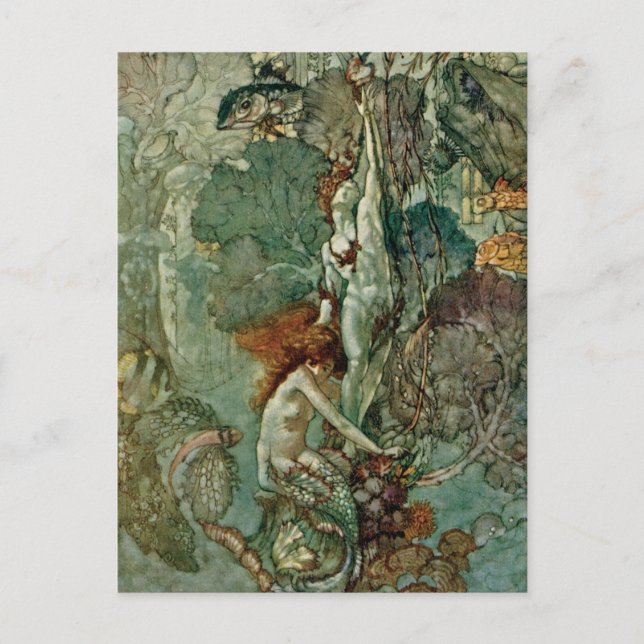 Vintage A. Duncan Carse Little Sjöjungfru Vykort (Framsida)