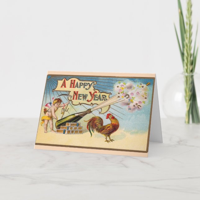 VINTAGE - A GOTT NYTT ÅR KORT (Framsida)