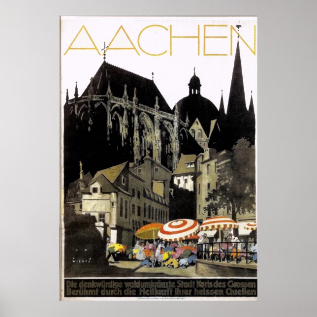 Vintage Aachen Tyskland reseaffär Poster (Framsidan)