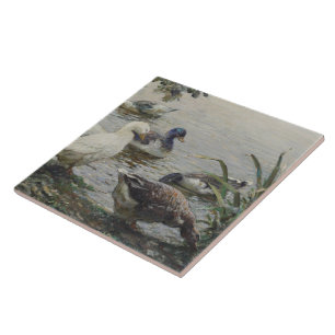 Vintage Abbott Fuller Graves Anka Pond Kakelplatta