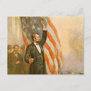 Vintage Abe Lincoln Amerikanska presidenten Oberoe Vykort