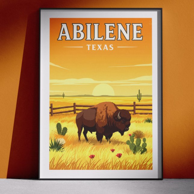 Vintage Abilene Texas Poster (Skapare uppladdad)
