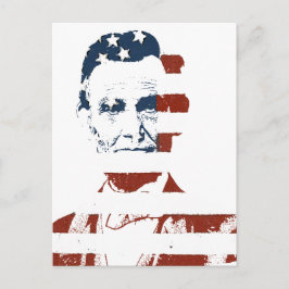 Vintage abraham lincoln american flagga vykort