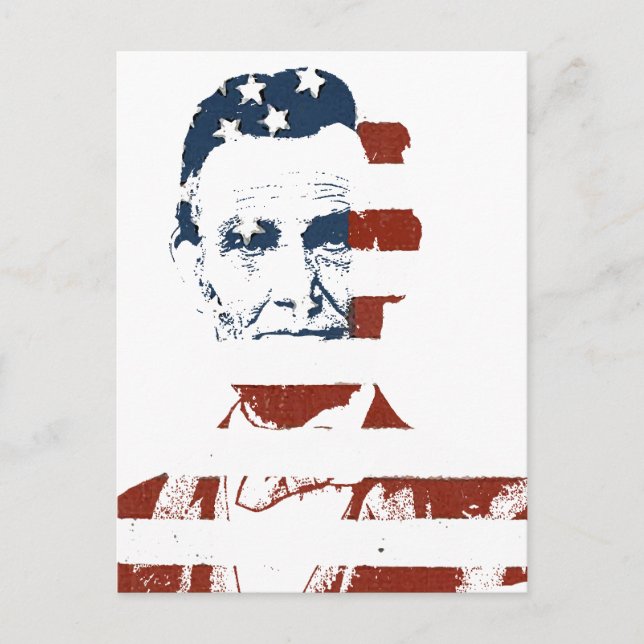 Vintage abraham lincoln american flagga vykort (Framsida)