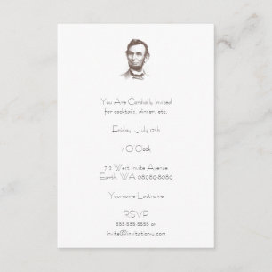 Vintage Abraham Lincoln Porträtt Inbjudningar