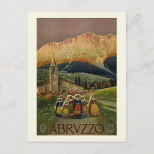 Vintage Abruzzerna Italien Retro Italy Travel Vykort