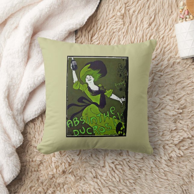 Vintage Absinthe Ad Pillow Kudde (Filt)