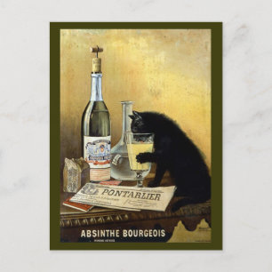 Vintage Absinthe Bourgeois Annons Vykort