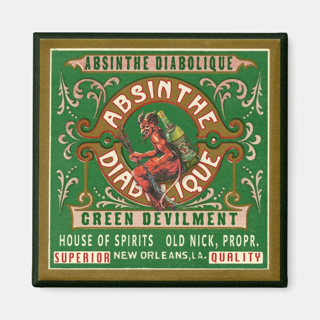 Vintage Absinthe Label Magnet (Framsidan)