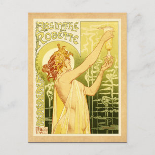 Vintage Absinthe Poster Art Vykort