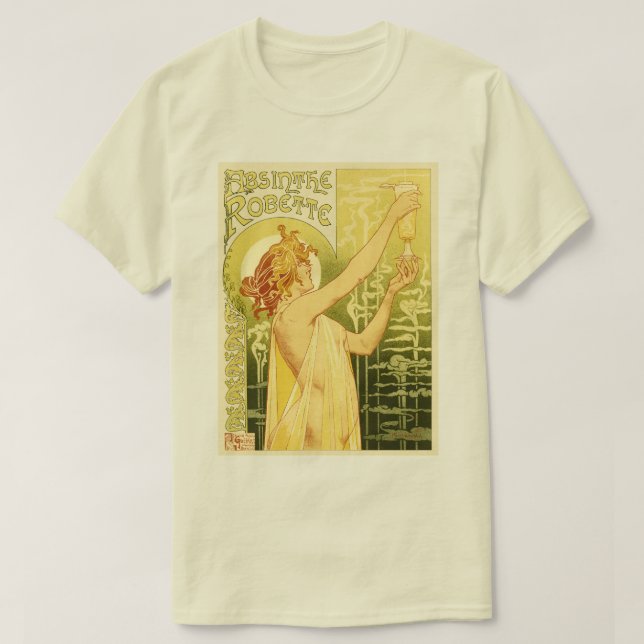 Vintage Absinthe Poster konst T Shirt (Design framsida)