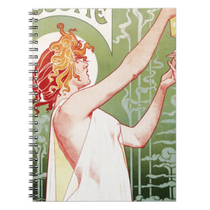 Vintage Absinthe Robette Ad Art nouveau Anteckningsbok Med Spiral