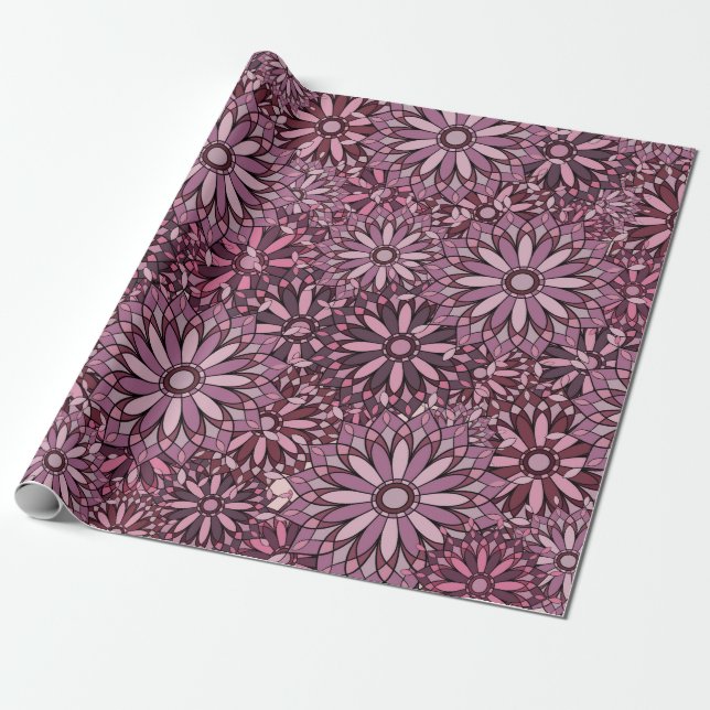 Vintage abstract background. Mandala style. seamle Presentpapper (Utrullad)