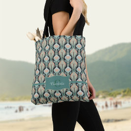 Vintage Abstract Botanical Monogram Floral Pattern Tygkasse