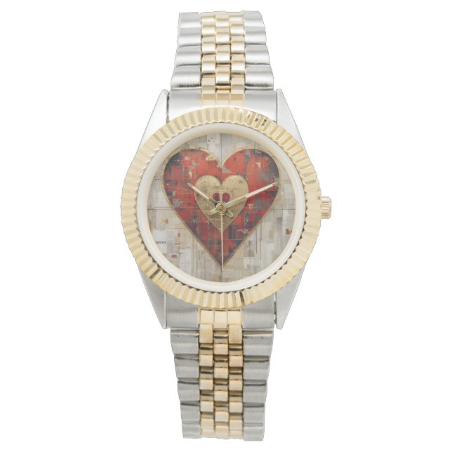 Vintage Abstract Hearts - eWatch Watch Armbandsur (Framsida)