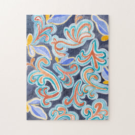 Vintage Abstrakt Akvarell Konst Pussel