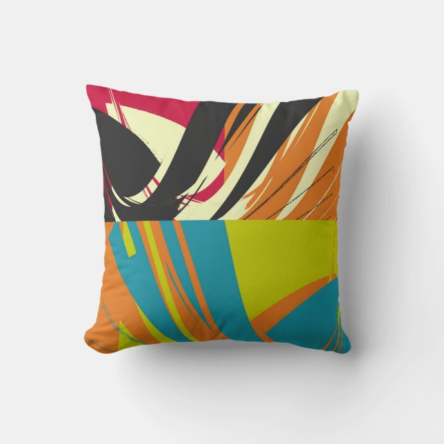 Vintage Abstrakt Art Deco Kudde (Framsida)
