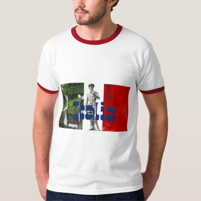 Vintage abstrakt art Italien & Michelangelos David T Shirt (Framsida)