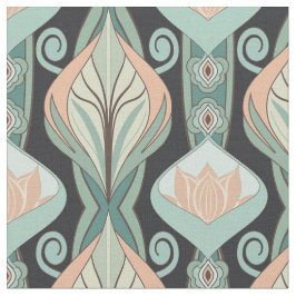 Vintage Abstrakt Botanisk Art Nouveau Mönster Tyg