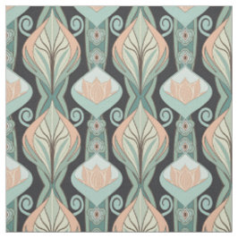 Vintage Abstrakt Botanisk Art Nouveau Mönster Tyg