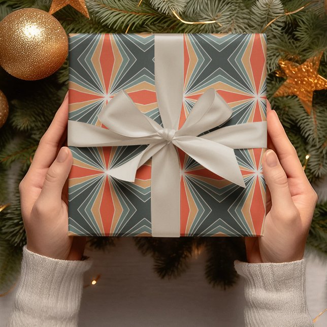 Vintage Abstrakt Färgfull jul Mönster Presentpapper (Skapare uppladdad)