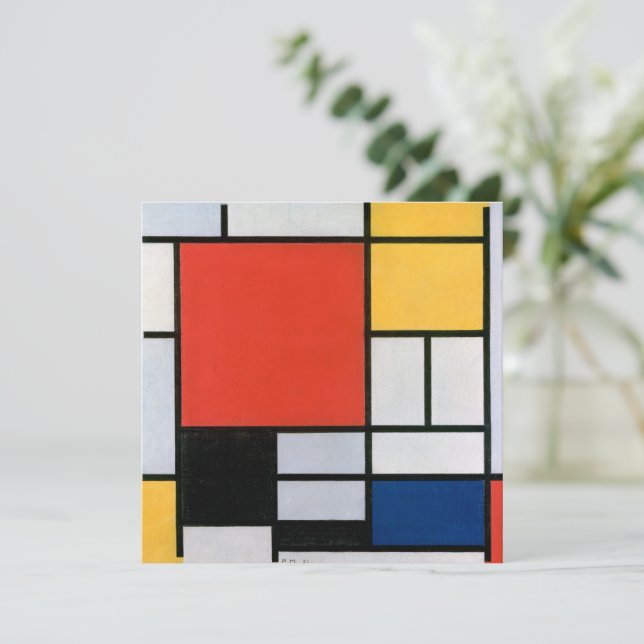 Vintage Abstrakt Komposition av Piet Mondrian Inbjudningar (Stående Fram)