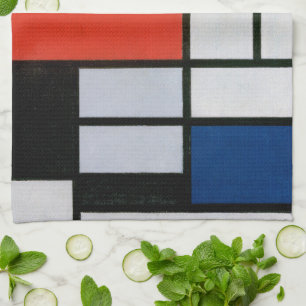 Vintage Abstrakt Komposition av Piet Mondrian Kökshandduk
