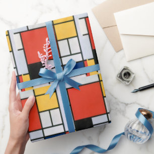 Vintage Abstrakt Komposition av Piet Mondrian Presentpapper
