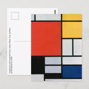 Vintage Abstrakt Komposition av Piet Mondrian Vykort