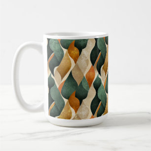 Vintage Abstrakt Löv Retro Köksjordtoner Kaffemugg