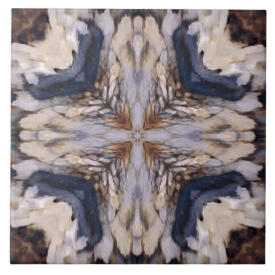 Vintage abstrakt mönster i vitt, beige, blått kakelplatta