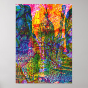 Vintage Abstrakt Sea Travel Torn Poster